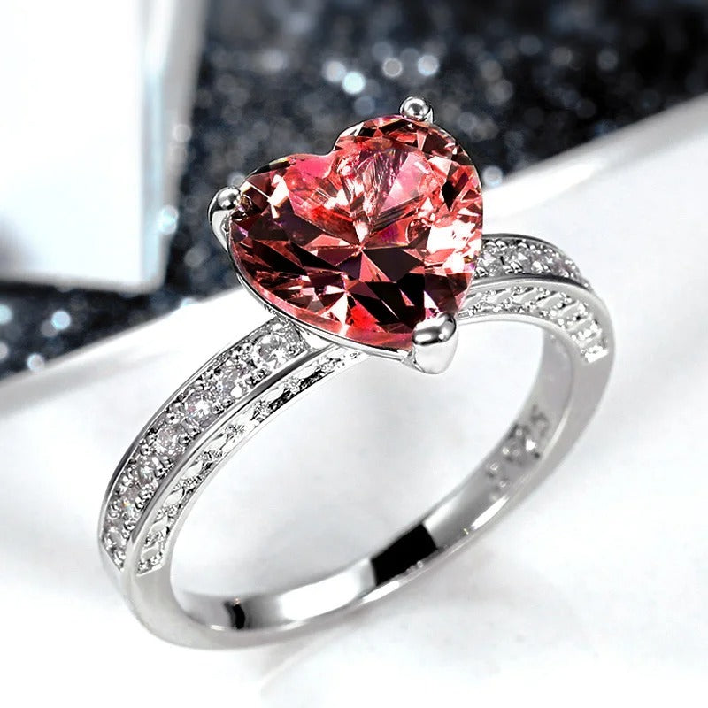 Luminous Heart Solitaire Ring