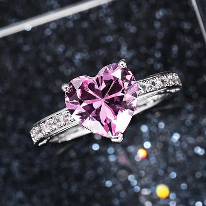 Luminous Heart Solitaire Ring