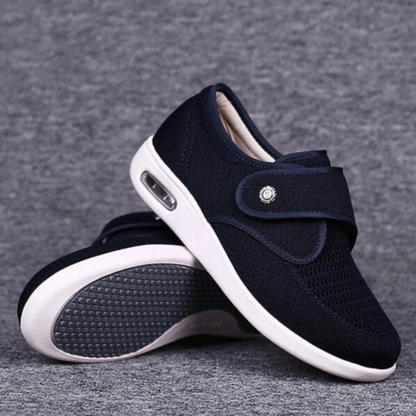 Wide Fit Hook-and-Loop Walking Shoes for Daily Comfort