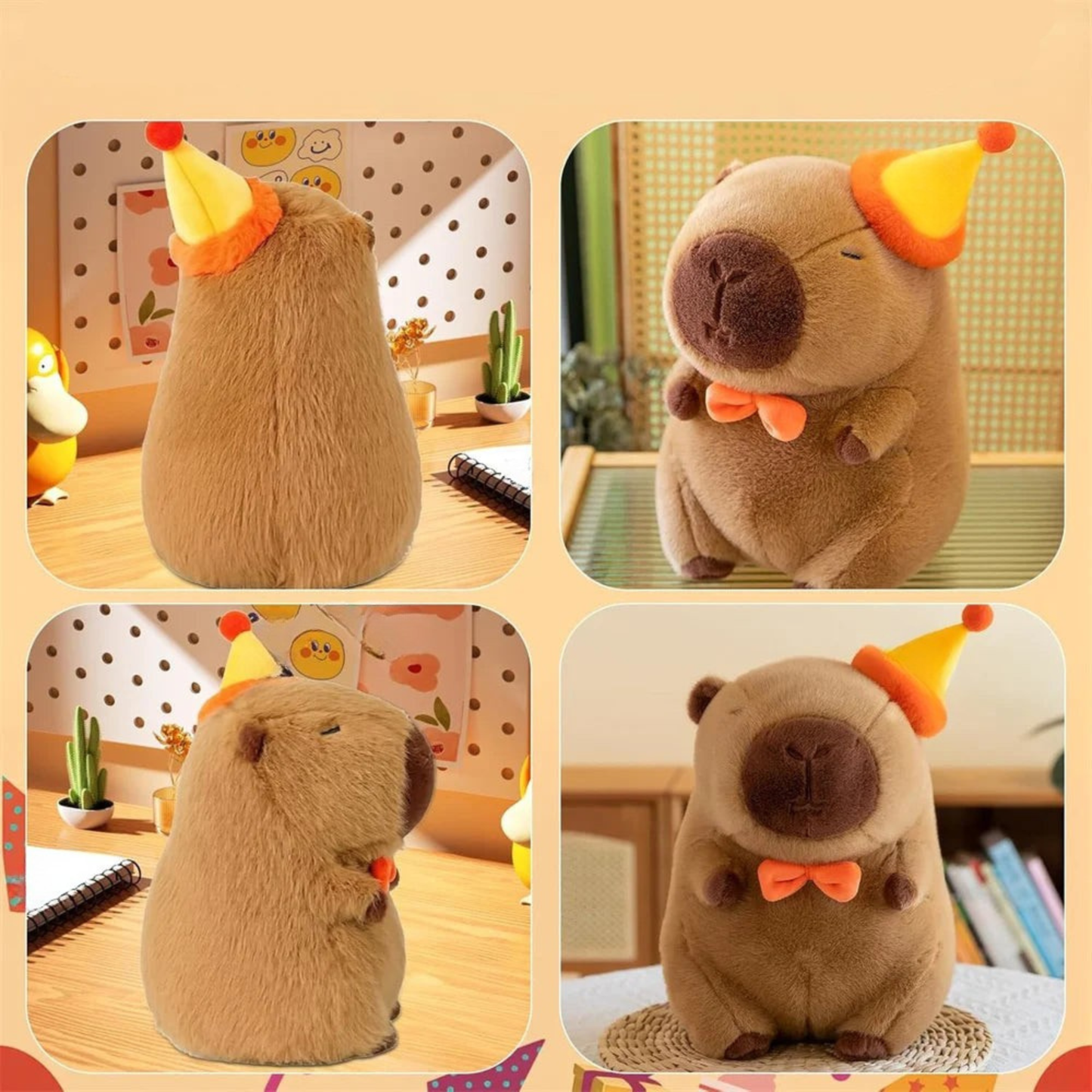 Capybara Plush Toy – Birthday Hat