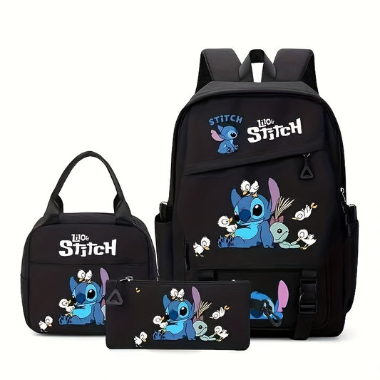 3-Piece School Backpack Set with Character Print