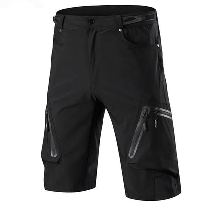Men’s Mountain Bike Shorts with Zippered Pockets and Adjustable Waist