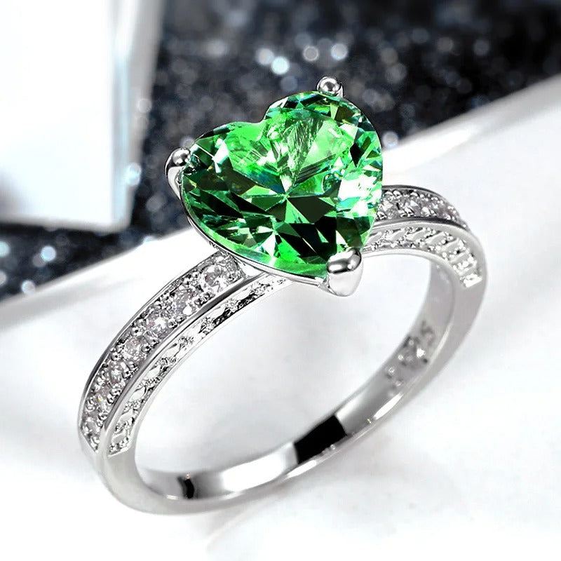 Luminous Heart Solitaire Ring