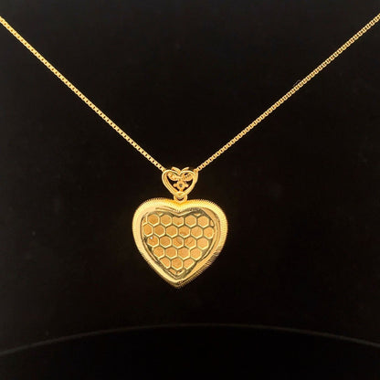 925 Silver Gold Heart Necklace