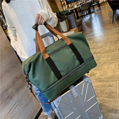 Multi-Pocket Casual Nylon Travel Tote Bag