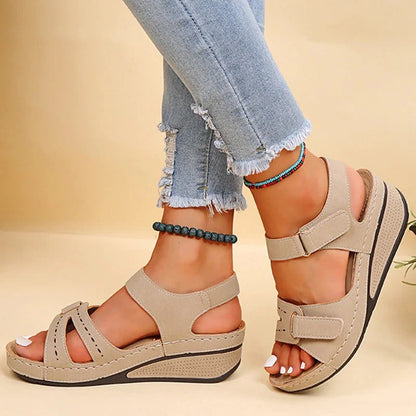 Women’s Adjustable Velcro Wedge Sandals