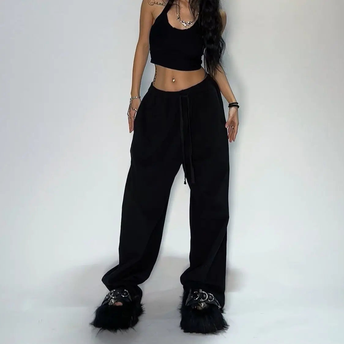 Loose Straight Leg Sweatpants for Men & Women – Casual Hip-hop Style