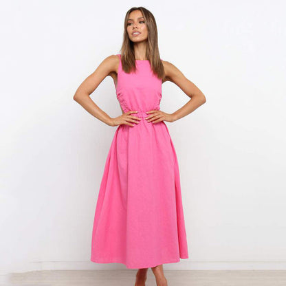 Chic Backless Maxi Dress for Elegance