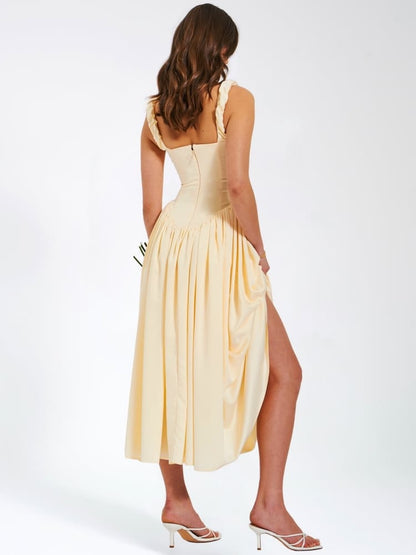 Elegant Satin Corset Maxi Dress