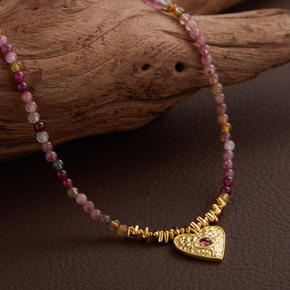 Aurora Heart Tourmaline Necklace