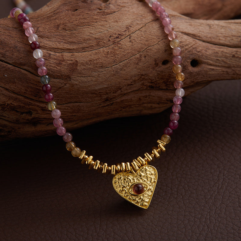 Aurora Heart Tourmaline Necklace