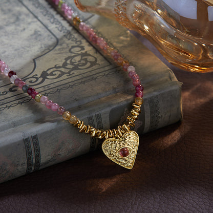 Aurora Heart Tourmaline Necklace