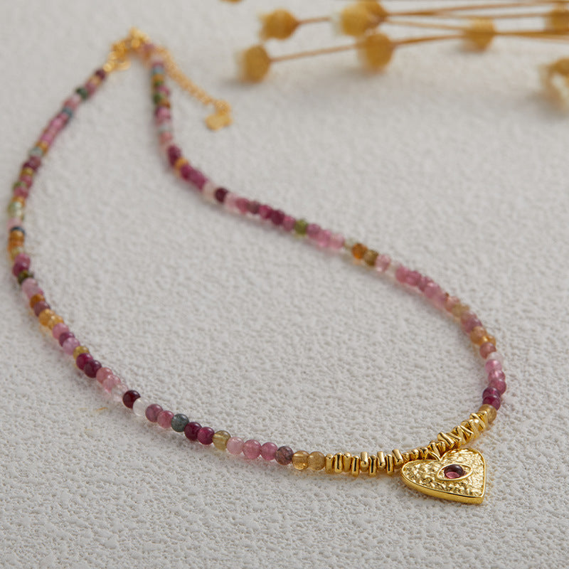 Aurora Heart Tourmaline Necklace