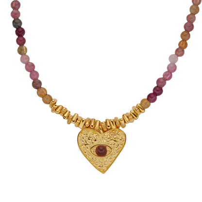 Aurora Heart Tourmaline Necklace