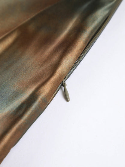 Elegant Maxi Satin Dress with V-Neck