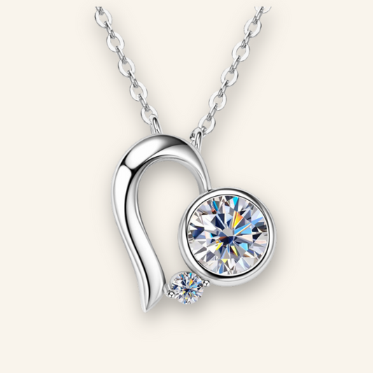 Lustrous Moissanite Heart Necklace