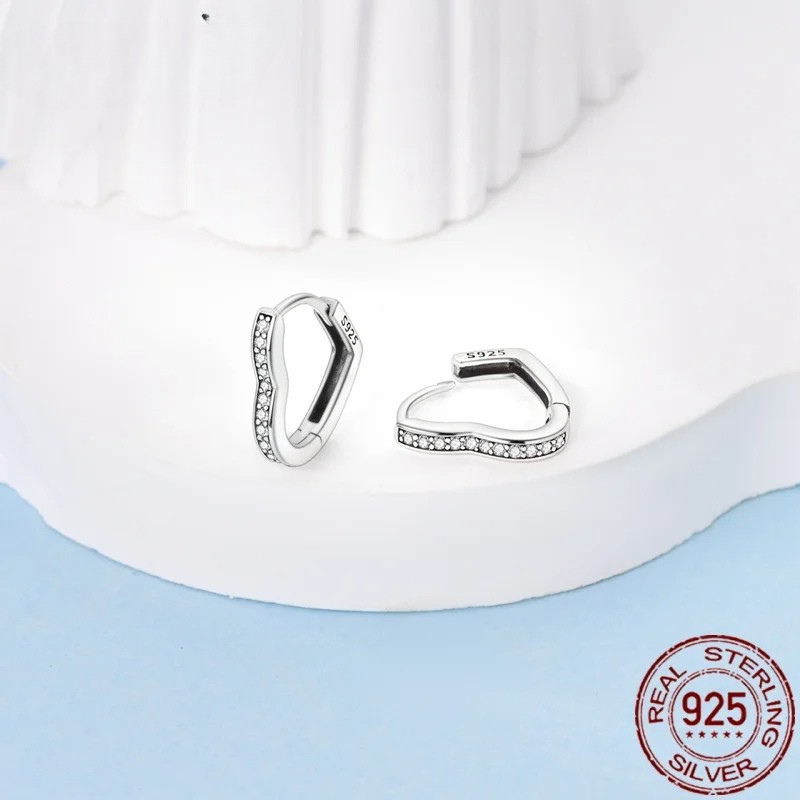 Sterling Spark Heart Earrings