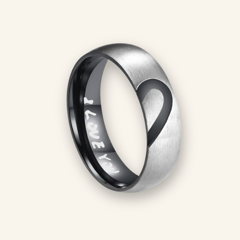 Stainless Steel Couple Heart Rings