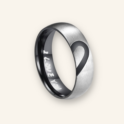 Stainless Steel Couple Heart Rings