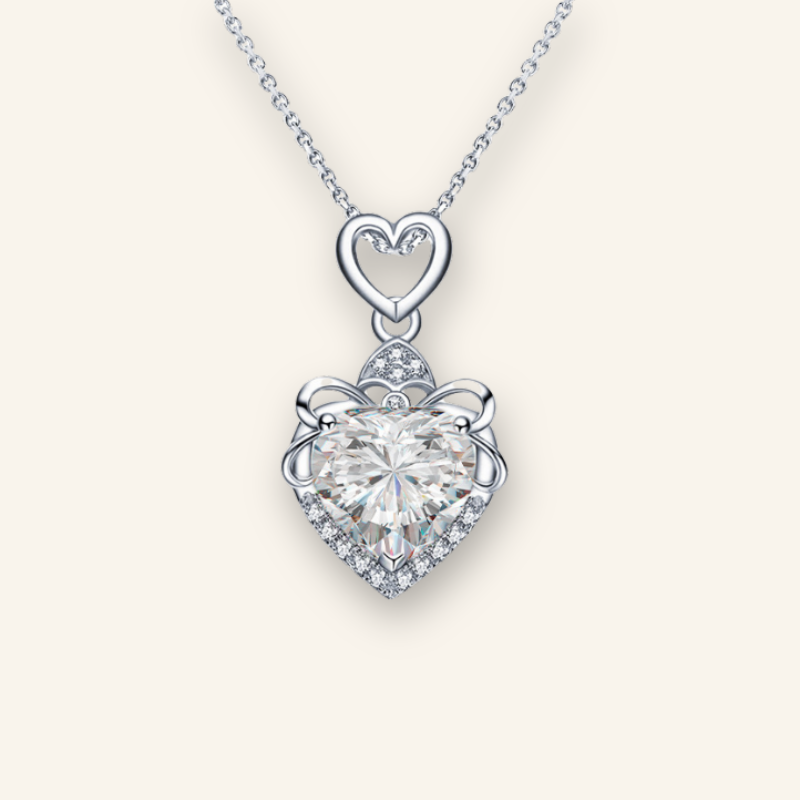 Eternal Sparkle Moissanite Heart Necklace