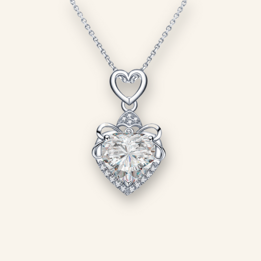 Eternal Sparkle Moissanite Heart Necklace