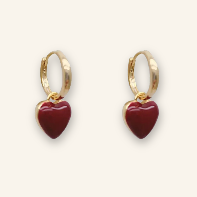 Rosé Drop Heart Earrings