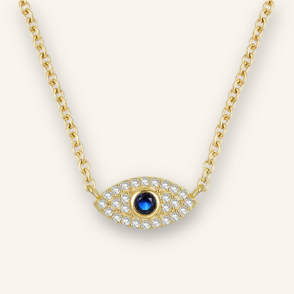 925 Silver Evil Eye Diamond Necklace