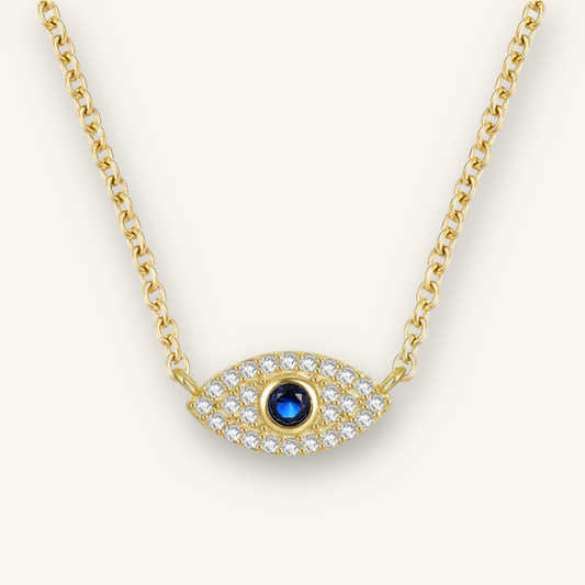 925 Silver Evil Eye Diamond Necklace