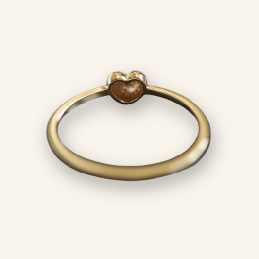 Sterling Silver 14K Gold Heart Ring