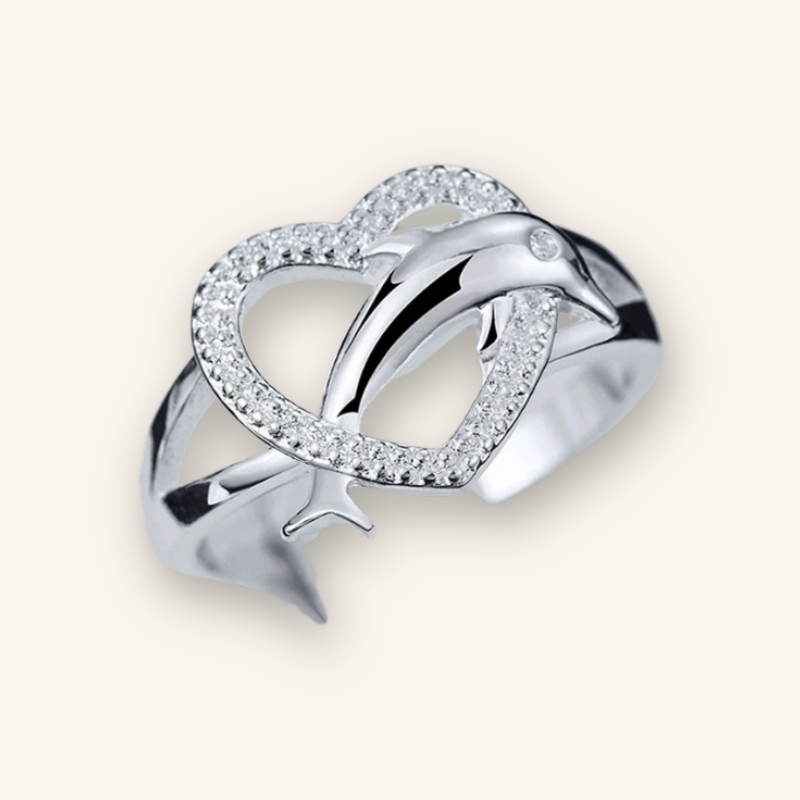 Dolphin Whisper Heart Ring