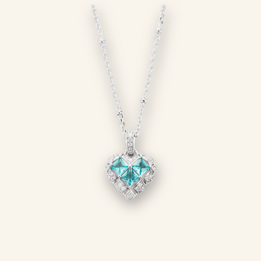 Blue Paraiba Heart Necklace