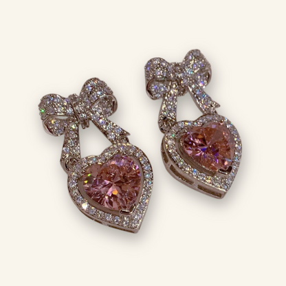 Twinkle Bow Heart Earrings