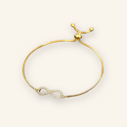 Golden Dazzle Infinity Adjustable Bracelet