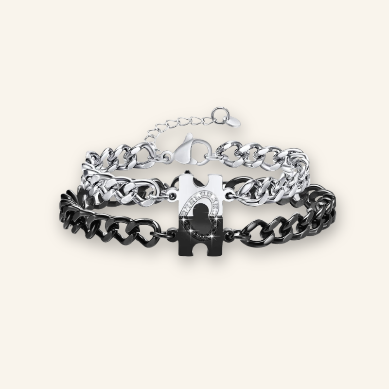 Interlocking Hearts Puzzle Couple Bracelets