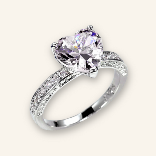 Luminous Heart Solitaire Ring