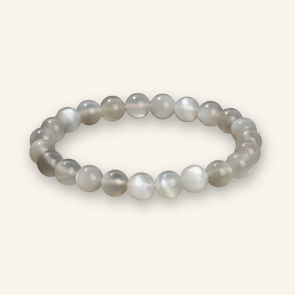 White Moonstone Beaded Bracelet