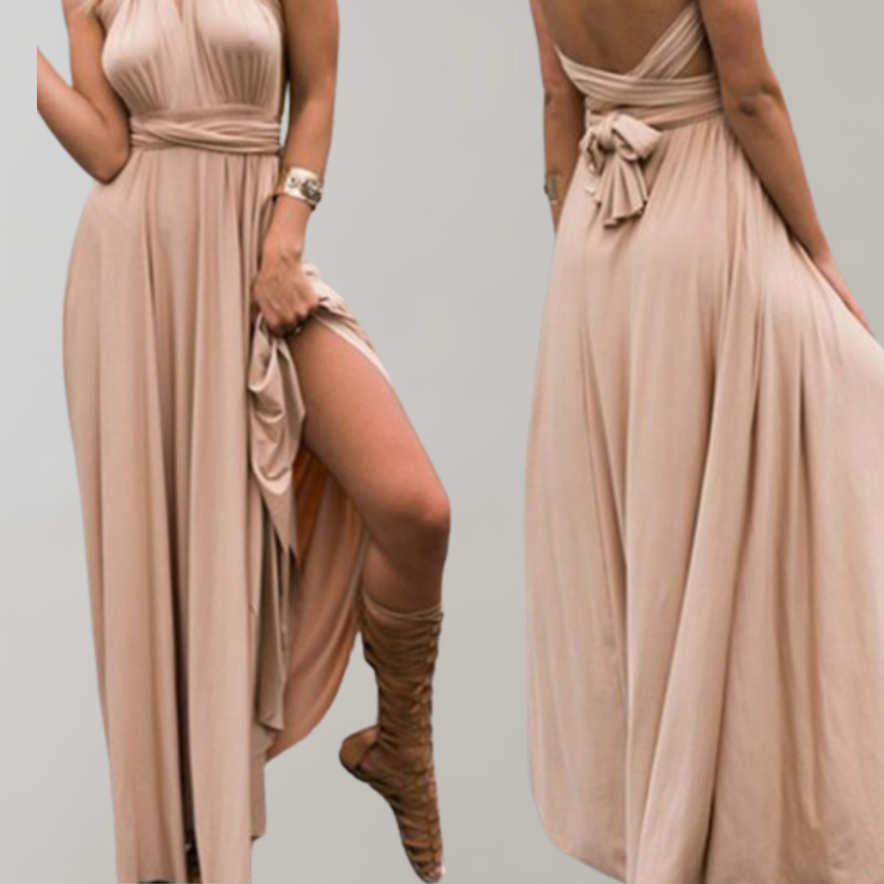 Elegantly Chic Maxi Dress with Waist Belt