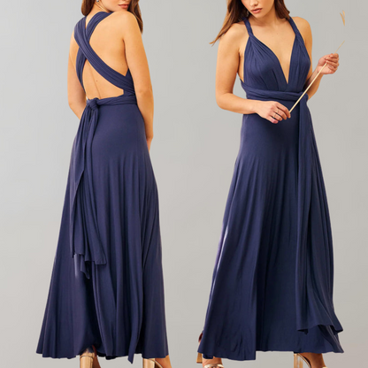 Elegantly Chic Maxi Dress with Waist Belt