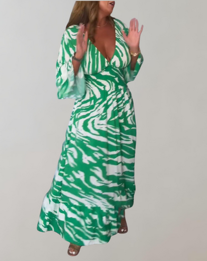 Vibrant Printed Maxi Dress for Summer Elegance