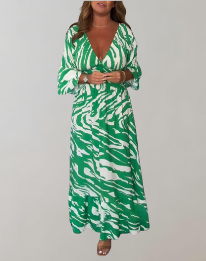 Vibrant Printed Maxi Dress for Summer Elegance
