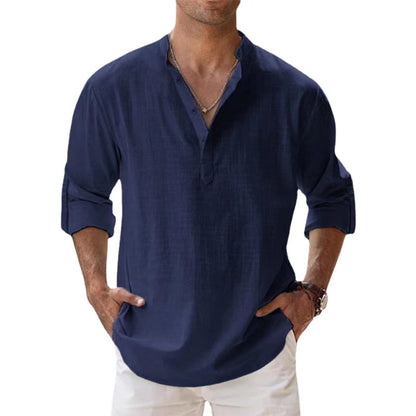Men's Lightweight Henley Shirt with Button Placket
