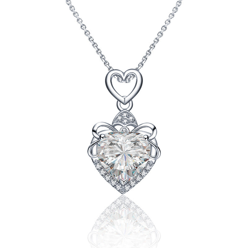 Eternal Sparkle Moissanite Heart Necklace