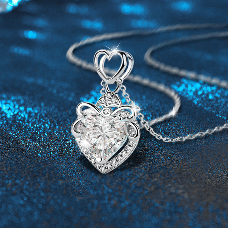 Eternal Sparkle Moissanite Heart Necklace