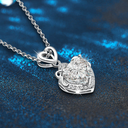 Eternal Sparkle Moissanite Heart Necklace