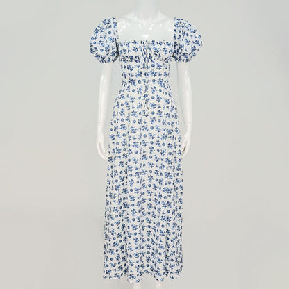 Floral Puff Sleeve Maxi Dress