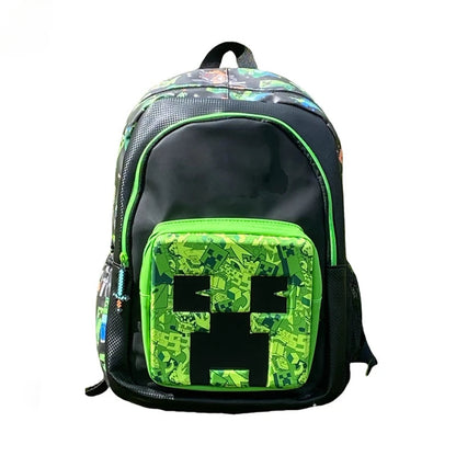 Green Cartoon Print School Backpack