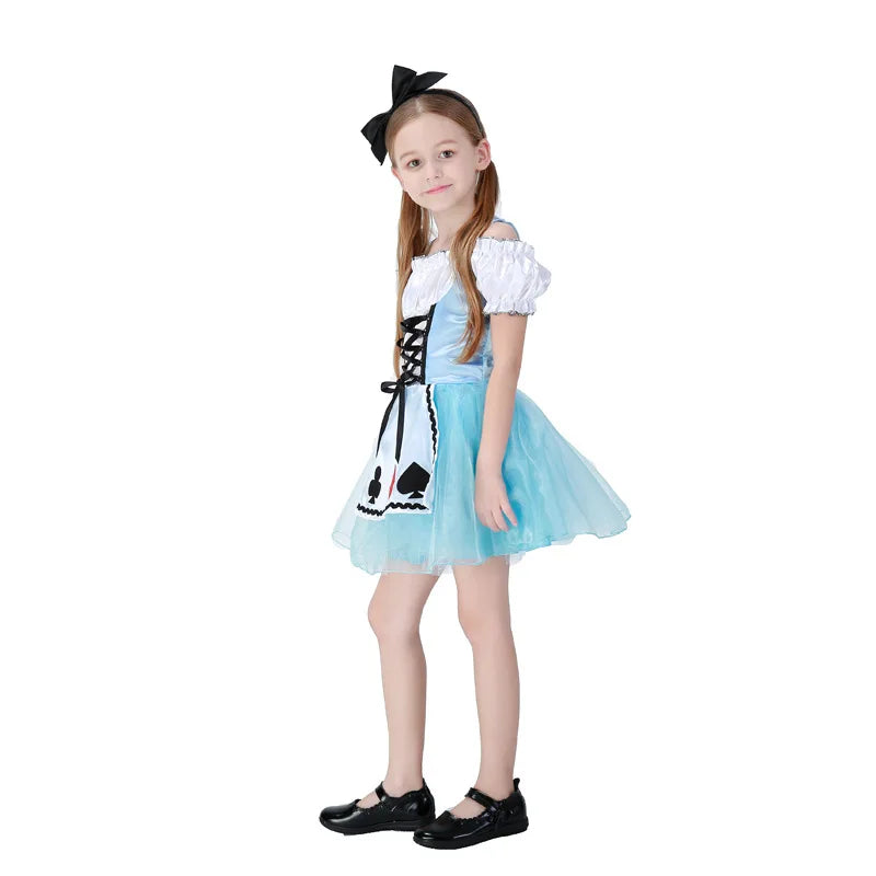 Fairy Tale Alice in Wonderland Kids Princess Costume
