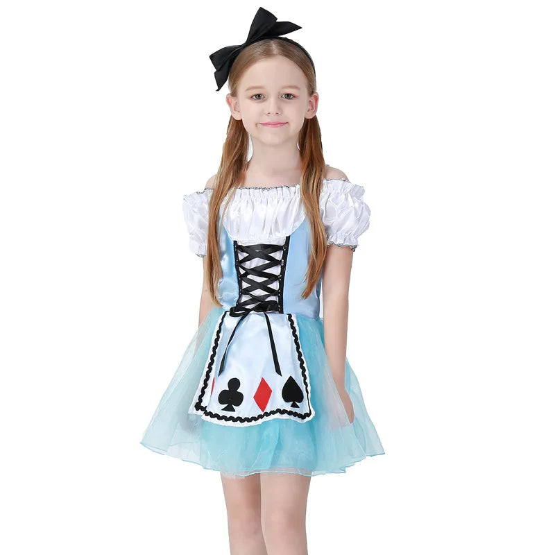 Fairy Tale Alice in Wonderland Kids Princess Costume