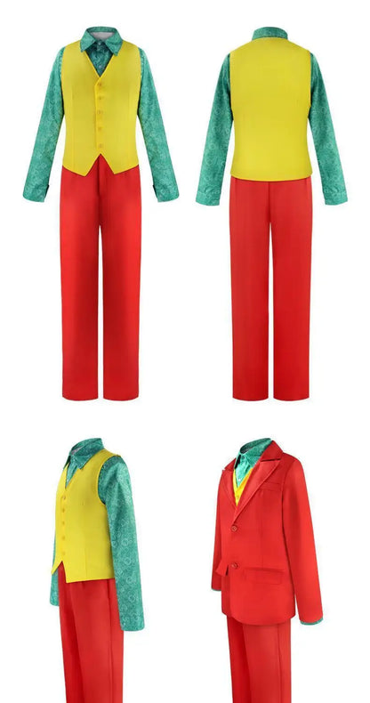 Clown Joker Costume Set Men’s Red Polyester