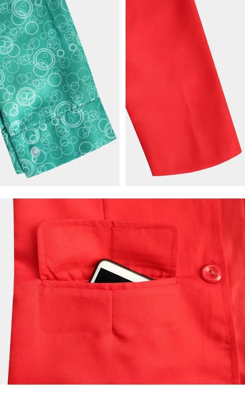 Clown Joker Costume Set Men’s Red Polyester